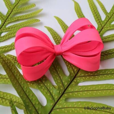 Pink Neon Hair Bow Neon Big Bow Pink Big Hair Bow Clip Girls Hair Bow Pink Large Hair Bow 1976, MPN…