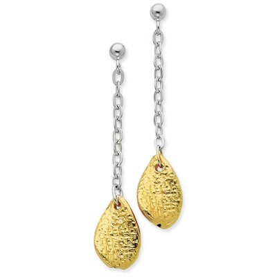 Rhodium Teardrop Dangle Earrings Sterling Silver QPRE110
