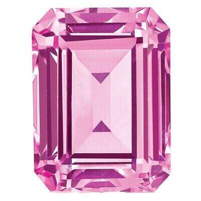 Created Sapphire Pink 10X8mm Emerald Cut Gemstone CS-1008-OCE-PK, MPN: CS-1008-OCE-PK, 883957057248