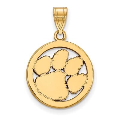 Clemson University Sm Pendant in Circle Gold-plated Silver GP033CU, MPN: GP033CU, 886774935645