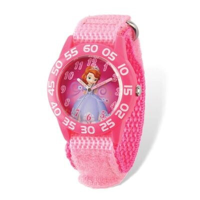 Disney Princess Sophia Acrylic Pink Nylon Time Teacher Watch  XWA5119, MPN: XWA5119, 843231079724