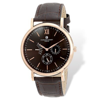 Charles Hubert Stainless Leather Band 46mm Watch Men&#39;s XWA4783, MPN: XWA4783, 848870006506