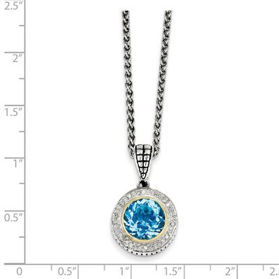 Swiss BT &amp; 1/5ct. Diamond18 Inch Necklace Sterling Silver &amp; 14k Gold QTC52, MPN: QTC52, 742323129036