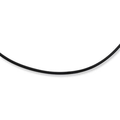 20 Inch 2mm Black Rubber Cord Necklace Sterling Silver QG1256-20, MPN: QG1256-20, 886774122731