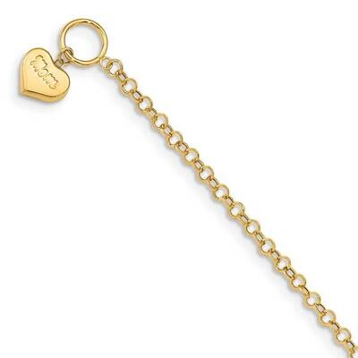 Puffed Mom Heart Toggle Bracelet 14k Gold SF2724-7.5, MPN: SF2724-7.5, 191101207433