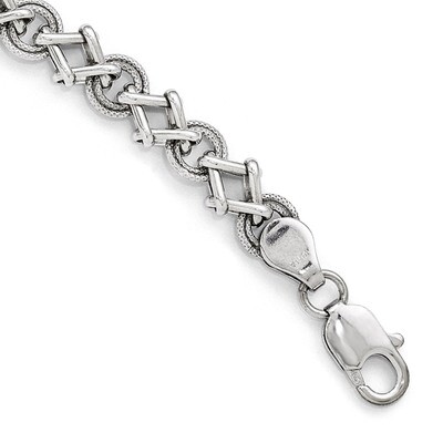 Leslie&#39;s Polished Link Bracelet 7.5 Inch - Sterling Silver HB-QLF497-7.5, MPN: QLF497-7.5, 88677496…