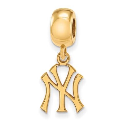 New York Yankees Bead Charm Small Dangle Gold-plated Silver GP036YAN, MPN: GP036YAN, 886774938608