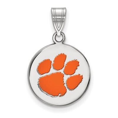 Clemson University Medium Enamel Disc Pendant Sterling Silver SS040CU, MPN: SS040CU, 886774680156