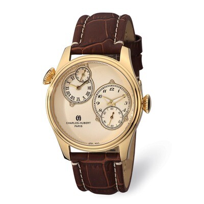 Charles Hubert Gold Dial Dual Time Men&#39;s Watch Stainless Steel XWA5488, MPN: XWA5488, 848870007756