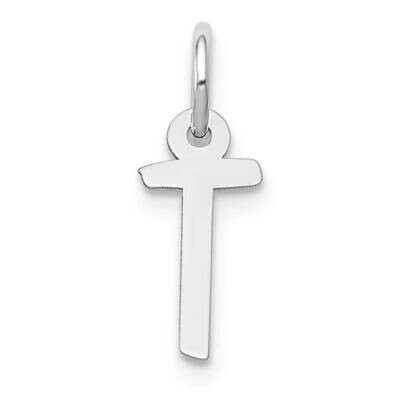 Slanted Block Initial T Charm 10k White Gold Small 10YC645T, MPN: 10YC645T,