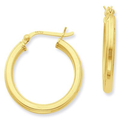 Gold-flashed 25mm Hoop Earrings Sterling Silver QE6488, MPN: QE6488, 886774246871