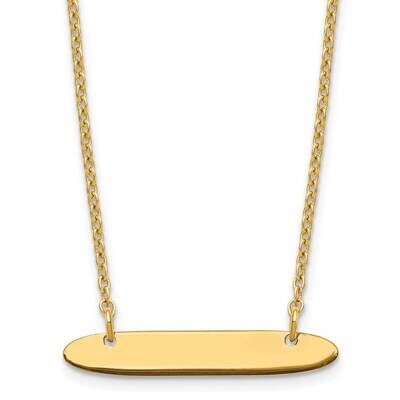 Small Polished Oblong Blank Bar Necklace Sterling Silver Gold-plated XNA1199GP, MPN: XNA1199GP,
