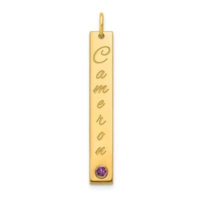 Medium Vertical Bar Charm with Birthstone 14k Gold XNA1097Y, MPN: XNA1097Y, 191101992179