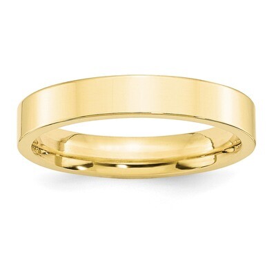 4mm Standard Flat Comfort Fit Band 10k Yellow Gold 1FLC040 Engravable, MPN: 1FLC040, 886774445526