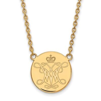 William And Mary Large Disc Pendant Gold-plated Silver GP013WMA-18, MPN: GP013WMA-18, 886774916750