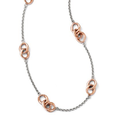 Sterling Silver and Rose Gold-plated Necklace F132