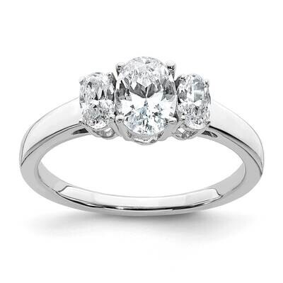 1 5/8ct. Three Stone D E F Pure Light Oval Moissanite Ring 14k White Gold RM6795-140-WMP, MPN: RM67…