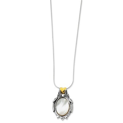 Gold-plated Antiqued My Special Angels 18 Inch Necklace Sterling Silver QSX265