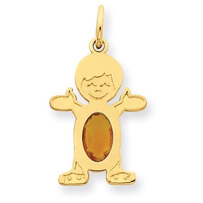 Boy 6x4 Oval Genuine Citrine-November 14k Gold XCK31, MPN: XCK31, 883957294926
