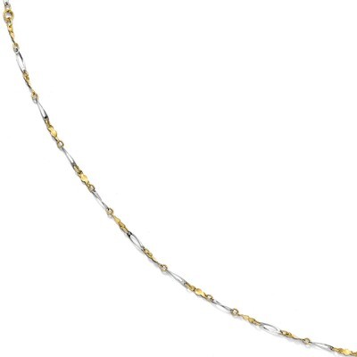 Leslie&#39;s Fancy Link 1 inch Extender Anklet 9 Inch 10k Gold Two-tone Polished HB-10LF548-9, MPN: 10L…