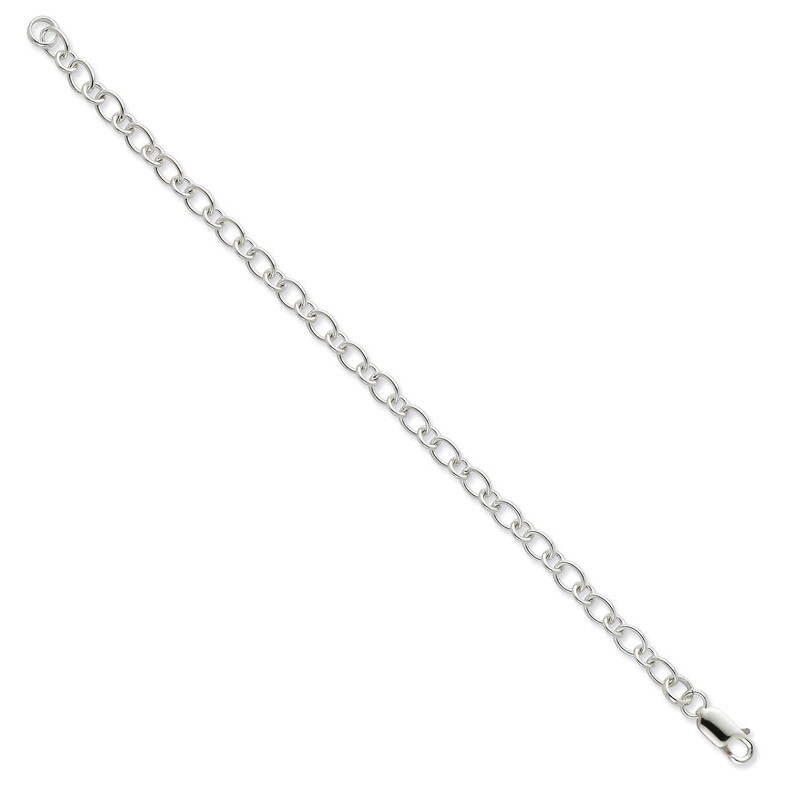 Anklet 9 Inch - Sterling Silver Rhodium Plated QG2236R-9