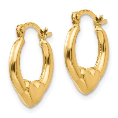 Hollow Heart Hoop Earrings - 14k Gold SE2414 by Madi K, MPN: SE2414, 883957443324