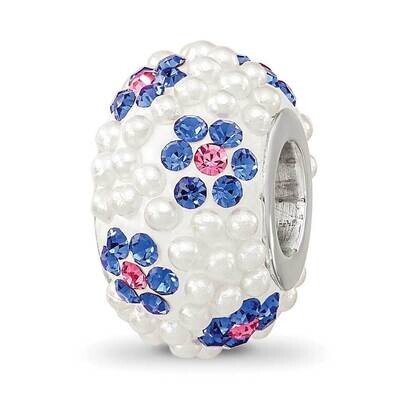 Preciosa Crystal &amp; Imitation Pearl Bead Sterling Silver Rhodium-plated QRS4195, MPN: QRS4195,