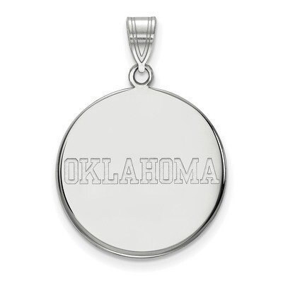 University of Oklahoma Large Disc Pendant 10k White Gold 1W055UOK, MPN: 1W055UOK, 886774790640