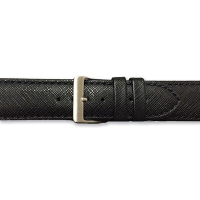 12mm Black Saffiano-style Leather Watch Band  BA342-12, MPN: BA342-12,
