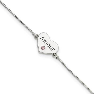 Amour Heart Bracelet Sterling Silver Cz Diamond QG5791-7.5, MPN: QG5791-7.5, 196904163443