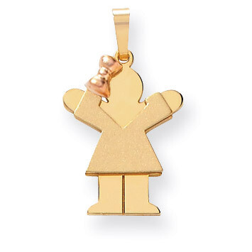 Girl on Left Engravable Charm 14k Two-tone Gold Small XK213, MPN: XK213, 883957377360