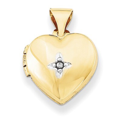 12Mm Heart with Diamond Locket 14k Gold XL636, MPN: XL636, 191101192289