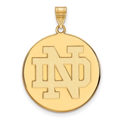 University of Notre Dame XLarge Disc Pendant Gold-plated Sterling Silver GP041UND, MPN: GP041UND, 1…