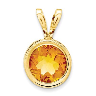 6mm Citrine bezel pendant 14k Gold XP301CI, MPN: XP301CI, 883957232089