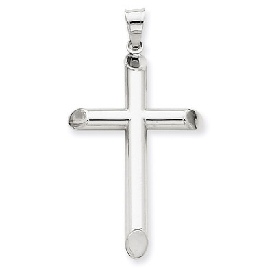 Polished Hollow Cross Pendant 14k White Gold K3712, MPN: K3712, 886774100913
