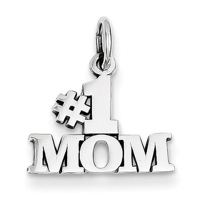 #1 Mom Charm 14k White Gold WCH30, MPN: WCH30, 883957342764
