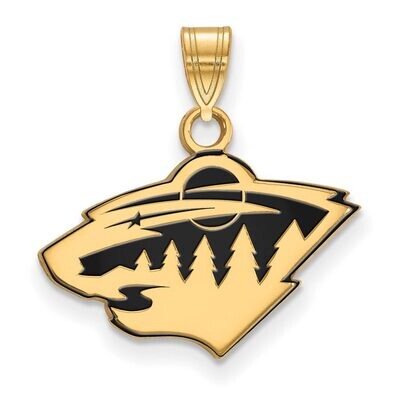 Minnesota Wild Small Enamel Pendant Gold-plated Silver GP017WIL, MPN: GP017WIL, 886774743707
