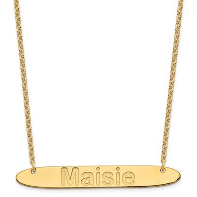 Large Polished Oblong Arial Rounded Bar Necklace Gold-plated Sterling Silver XNA1243GP, MPN: XNA124…
