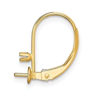 5-6mm Pearl Leverback with 1.3 Diamond Accent Earring Mounting 14k Yellow Gold YG432, MPN: YG432,