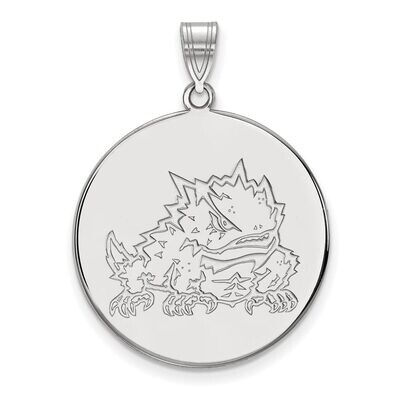 Texas Christian University x-Large Disc Pendant 10k White Gold 1W041TCU, MPN: 1W041TCU, 886774787411