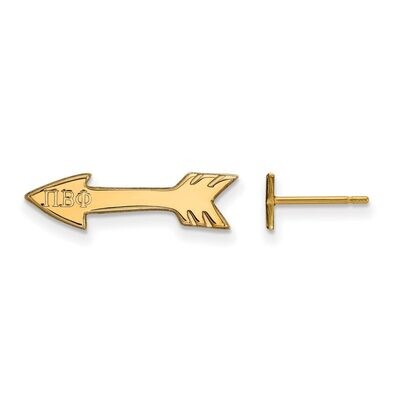 Pi Beta Phi Extra Small Post Earrings Gold-plated Silver GP038PBP, MPN: GP038PBP, 886774939469