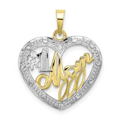 Bead Trim #1 Mom In Heart Charm 10k Gold with Rhodium 10K9234, MPN: 10K9234, 63721815520