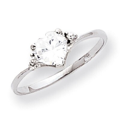 6mm Heart Cubic Zirconia Diamond Ring 14k white Gold X9701CZ/A, MPN: X9701CZ/A, 883957574585