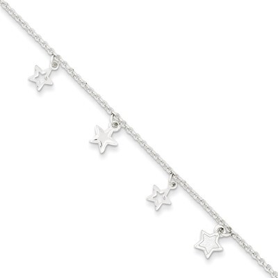 Polished Star Bracelet Sterling Silver QG3196-6, MPN: QG3196-6, 191101293610
