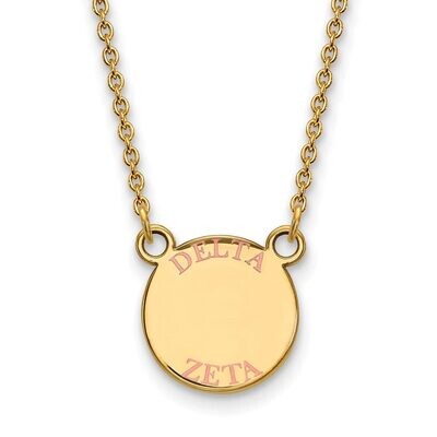 Delta Zeta Extra Small Enameled Pendant with 18 Inch Chain Gold-plated Silver GP014DZ-18, MPN: GP01…