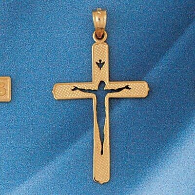 Dazzlers Jewelry Jesus Christ on Cross Pendant Necklace Charm Bracelet in Yellow, White or Rose Gol…