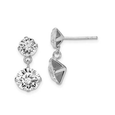 Swarovski Crystal Dangle Post Earrings Sterling Silver Rhodium-plated QE14437, MPN: QE14437, 886774…