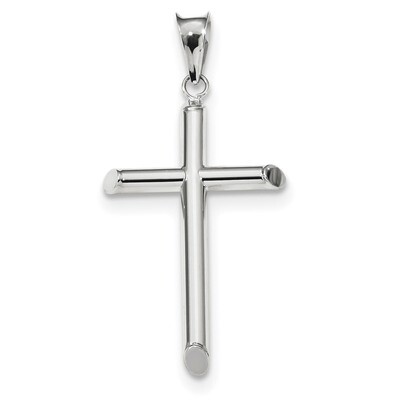Polished Tube Cross Pendant 14k white Gold K6204, MPN: K6204, 883957182223