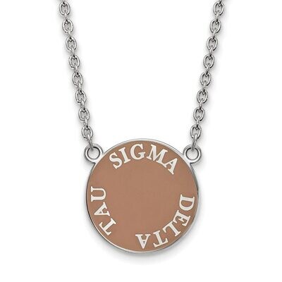 Sigma Delta Tau Small Enameled Pendant with 18 Inch Chain Sterling Silver SS013SDT-18, MPN: SS013SD…