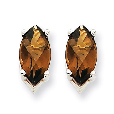 10x8mm Marquise Smokey Quartz Earring 14k White Gold XE105WCQ, MPN: XE105WCQ, 883957090382